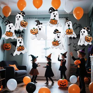Decoraciones inflables de Halloween con fantasmas y calabazas para decoración de fiestas al aire libre, juego de globos colgantes de plástico - Product Image 5