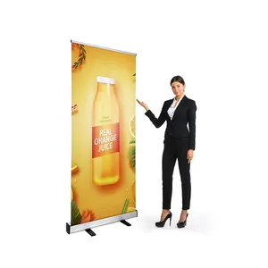 Produk baru 2023 kustom menampilkan tampilan pameran perdagangan iklan ditarik menggulung Stand Banner untuk bisnis