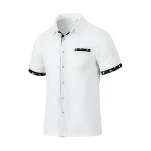 เสื้อเชิ้ตแขนสั้นผู้ชายสไตล์อเมริกัน สำหรับฤดูร้อน ผ้าระบายอากาศ ลายวาฟเฟิล ติดกระดุม มีป้าย 100% โพลีเอสเตอร์ - Product Image 6