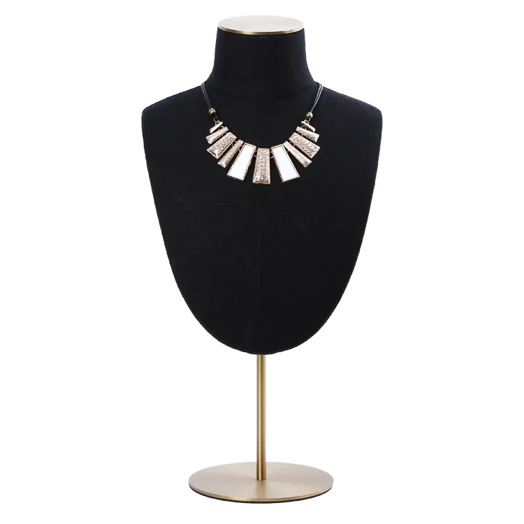 DaWanda joyas y bisutería joyería tienda altura ajustable negro envuelto collar pantalla maniquí busto de Metal de joyería