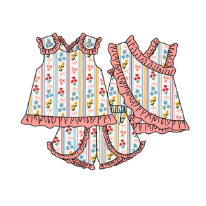 ชุดฤดูร้อนลายดอกไม้หลากสีสันสำหรับเด็กผู้หญิง รุ่น GSSO3680 เสื้อผ้าเด็กแขนกุด - Product Image 1