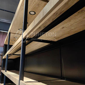 نظام رفوف السوبر ماركت رفوف معدنية خشبية على الوجهين معدات جندول خفيفة معدنية معدنية معدنية معدنية - Product Image 2