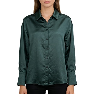 Chemisiers vert foncé <span class=keywords><strong>de</strong></span> haute qualité pour femmes <span class=keywords><strong>de</strong></span> bureau Chemisiers longs pour femmes pour le <span class=keywords><strong>travail</strong></span> - Product Image 1