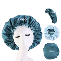 Bandeaux en soie avec Logo personnalisé, Bonnets Double couche en Satin, pour cheveux, vente en gros, 1 pièce