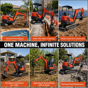 Mini-excavatrice hydraulique avec accessoires, 3,5 tonnes, 2,5 tonnes, <span class=keywords><strong>petite</strong></span> excavatrice sur chenilles, machine de terrassement certifiée CE, pour ferme, jardin, verger - Product Image 3