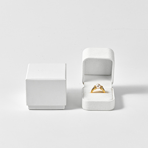 FANXI Wholesale <b>White</b> Square Microfiber Jewelry Packaging <b>Box</b> Custom Logo <b>Gift</b> Earring Pendant Quality Velvet Jewelry Packing - Product Image 5