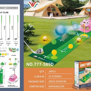 Ensemble de clubs de golf avec retour automatique de balles, éclairage LED, pour jeux de mini-golf intérieur/extérieur, adapté aux tout-petits, balles de golf de nuit en plastique pour putting - Product Image 4