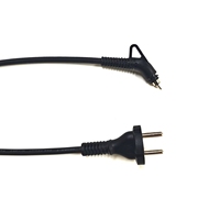 Cordon d'extension pivotant H05RR-F 0,5 mm² à 2 broches EU pour lisseur de cheveux, 2,5 A, âme en cuivre avec 2 prises CA