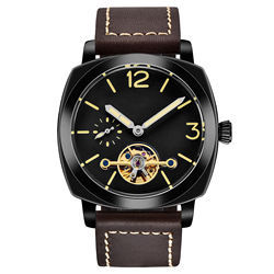 Montres mécaniques de luxe automatiques OEM pour hommes, bracelet en cuir, boîtier de 24 mm, marque Miyota, très demandées - Product Image 4
