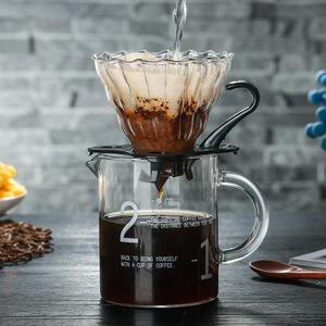 Gerade Glas-Kaffeekanne mit Rundem Griff, Hitzebeständiges Dickglas, Kaffeeserver mit Skala, Kaffee-Sharing-Kanne - Product Image 1