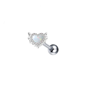 Chaîne de ventre tendance en acier inoxydable CRYSPURE avec opale en forme de cœur, plaqué argent, pour mariage, fiançailles, <span class=keywords><strong>piercing</strong></span> de nombril - Product Image 4