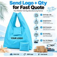 Sac de courses pliable et imperméable, sac de plage en nylon personnalisé, sac de voyage réutilisable, pochette d'épicerie portable, vente en gros avec logo OEM