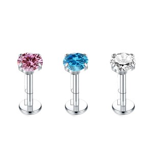 Boucles d'oreilles clous géométriques en zircon plaqué titane, style européen et américain, bijoux de fête unisexe, ensemble de manchettes d'oreille à piercing - Product Image 4