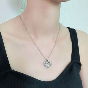 Love Luxury love Fashion love Fashion love Micro diamante incastonato <span class=keywords><strong>ti</strong></span> <span class=keywords><strong>amo</strong></span> per sempre collana con ciondolo di lusso a forma di cuore - Product Image 2