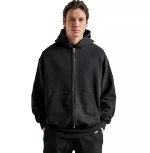 2023 New Autumn Unisex cotton Mens Hoodie Women Zip Up Hoodie Streetwear Stylish black hoodie with double zipper head