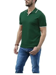 เสื้อโปโลคอวีสำหรับผู้ชายเสื้อโปโลแบบเข้ารูปปกติเสื้อโปโลกอล์ฟเฮนลี่ย์ปรับแต่งโลโก้ - Product Image 4