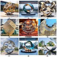 Escultura de Acero Inoxidable de Gran Escala Duke, Diseño Geométrico Abstracto Contemporáneo para Jardín, Plaza o Exterior, Montaje en Suelo