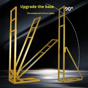 Support <span class=keywords><strong>de</strong></span> toile <span class=keywords><strong>de</strong></span> fond télescopique réglable pour mariages en extérieur, en fer forgé, pour panneaux KT et supports fixes, panneaux <span class=keywords><strong>de</strong></span> mariage <span class=keywords><strong>de</strong></span> qualité - Product Image 1