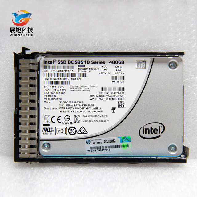 HPE 804593-B21 805364-001 G8 G9 G10 480G 6G 2.5inch SATA RI SC SSD