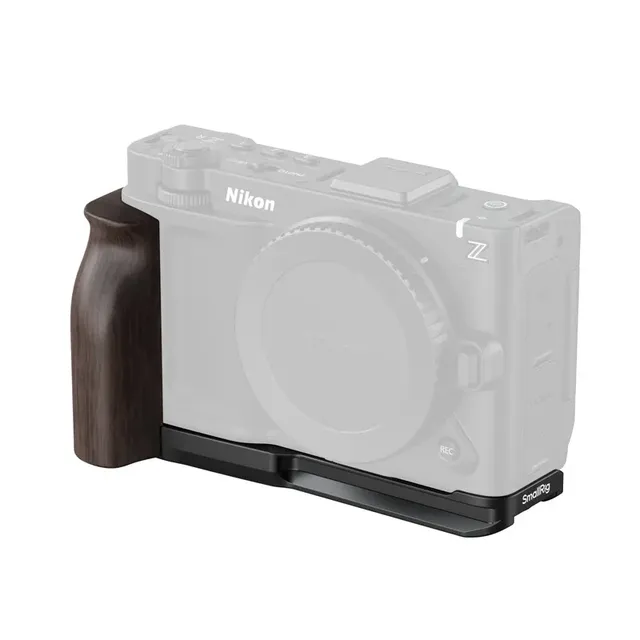 For ZR Camera Cage L Bracket Mount Plate with Wooden Handle Aluminum Alloy Camera Rig Accessory for DSLR Mirrorless Camera 5906