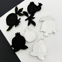 Vente directe usine : Adorables appliques de grenade faites à la main, ornées de perles 3D, avec base en feutre, motif fruit d'été