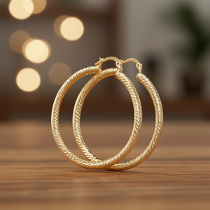 Golden <b>Hoop</b> <b>Earrings</b> For Women 18K Gold Plated Zinc Alloy Classic Party <b>Fashion</b> Jewelry Large Circle <b>Earring</b> Style - Product Image 2