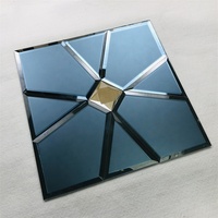Décoration murale de salon moderne et luxueuse en aluminium et métal, miroirs ovales en verre à facettes en forme de losange de 2 à 4 mm d'épaisseur