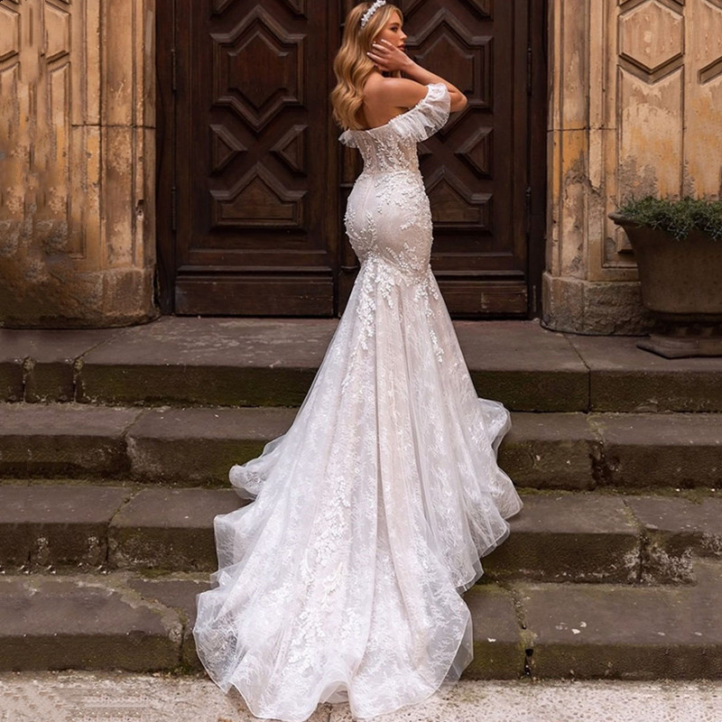 fishtail backless wedding dress Backless Mermaid Backless Wedding Dresses With Sleeves Long Sleeve Open Back Fishtail Wedding Dress Backless Dress