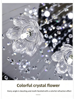Lustre rotatif en cristal de luxe léger, en acier inoxydable, avec LED dimmable, pour villa et salon – Vente directe usine