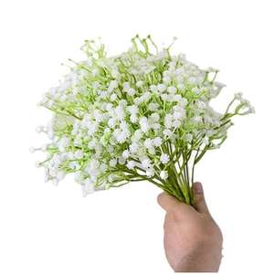 Flores Artificiales en Maceta, Planta Artificial de Interior con Ramas de Baby's Breath, Decoración de Pared Verde, Flor Artificial para Mesa - Product Image 1