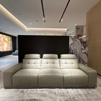 Canapé traditionnel en cuir véritable Vonliva extensible en forme de L, trois places, pour appartement, salon, confort écologique