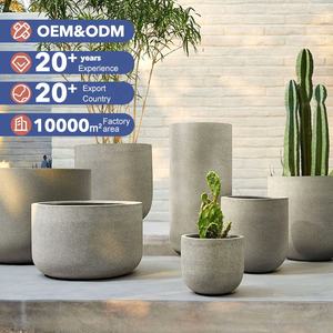 Vasi da Esterno in Cemento Resistenti alle Intemperie, Design Rotondo Liscio, Disponibili in Diverse Dimensioni per Patio e Giardino - Product Image 1