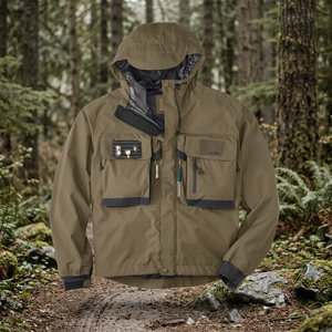 Veste de pêche à la mouche imperméable et respirante de haute qualité 2026 pour homme, personnalisée, en toile cirée noire - Product Image 3