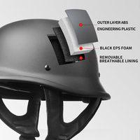 Casque de moto demi-coque de style rétro allemand certifié DOT en ABS, adapté à toutes les saisons