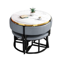 Modernes Rundes Esszimmer-Set Platzsparend Südamerikanischer Stil Kohlenstoffstahl-Stuhl für Zuhause Schlafzimmer Wohnzimmer oder Restaurant