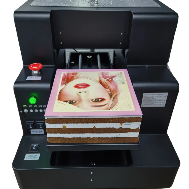 A4 Food Edible Ink Inkjet Flatbed Printer Automatic New 1 Year Warranty for Cake and Candy Printing