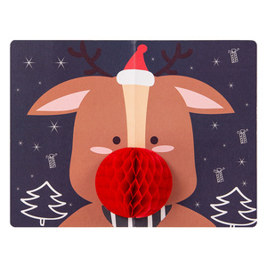 Carte d'arbre de Noël 3D en vrac OEM carte de voeux de Noël créative en nid d'abeille 3D avec autocollant et enveloppes - Product Image 4