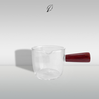 Tasse à café doseuse en verre borosilicate transparent avec double bec verseur et poignée de barista, capacité 85 ml, écologique, en stock pour la maison et le bar