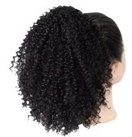 Queue de cheval synthétique courte bouclée style afro avec cordon de serrage, extensions capillaires à clipser pour femmes noires, sans nœuds, pour usage quotidien
