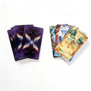 Jeu de cartes de tarot personnalisé <span class=keywords><strong>avec</strong></span> feuille holographique |   Cartes de tarot imprimées de qualité supérieure <span class=keywords><strong>avec</strong></span> un design arrière arc-en-ciel pour la divination et les cadeaux - Product Image 2