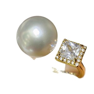 10609 Accessoires de perles DIY, support de bague vide en argent S925, support de bijoux en argent épais tendance avec perle ronde de 10-13 mm - Product Image 4