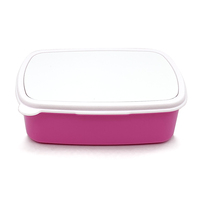 Boîte en plastique pour potluck, boîte à lunch carrée vierge en plastique personnalisée, boîte à bento par sublimation