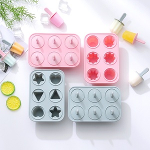 Stock Wholesale 6-Cavity Easy DIY Simple Reusable Silicone Popsicle Maker Ice Pop Tray Home Kitchen Freezer - Product Image 1
