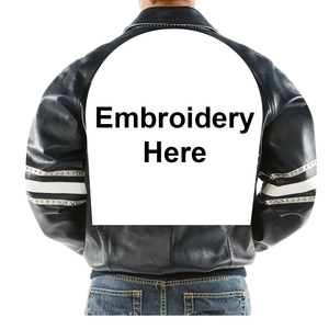 Blouson bomber en cuir PU noir pour homme avec fermeture éclair sur le devant, coupe classique, style moto, vêtement d'automne - Product Image 4