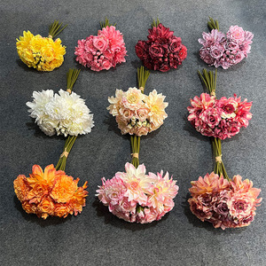 Bouquet de fleurs artificielles, 16 têtes de fleurs en soie mélangées, pour mariage, décoration de la maison, accessoires de photographie - Product Image 2