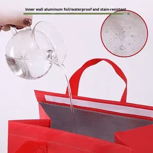 Non-woven Fabric Thermal Backpack Cooler Bag with 20-35L Capacity Zipper Closure for Custom Takeaway Food Delivery - Product Image 3