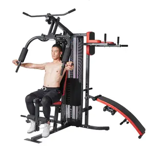 Echte Home 3 Persoon Gym Apparatuur Multi Station Bench Machine Squat Hand Gewichten Set Pull Up Oefening
