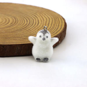 フロック樹脂3Dペンギンチャームかわいい動物ペンダントDIY手作りキーホルダー携帯電話バックパックペンダントジュエリーアクセサリー - Product Image 2