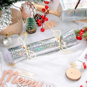Papel de Regalo Holográfico Plateado con Diseño de Copos de Nieve, Rollo Mini de 17 Pulgadas x 32.8 Pies para Manualidades Navideñas y Empaquetado - Product Image 4