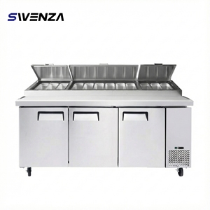 Vetrina Refrigerata <span class=keywords><strong>da</strong></span> Banco per Condimenti Pizza con Contenitori in Acciaio Inox - Product Image 1
